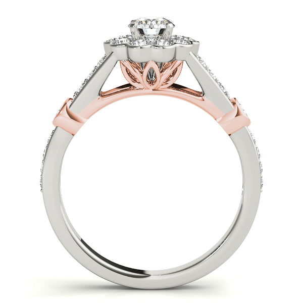 Round Halo Diamond Engagement Ring · 0.86 ct tw