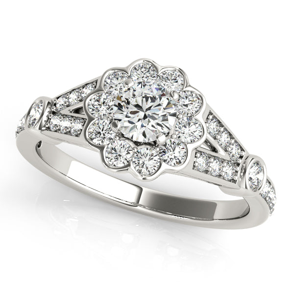Round Halo Diamond Engagement Ring · 0.86 ct tw