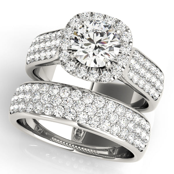 Round Halo Diamond Engagement Ring · 1.70 ct tw