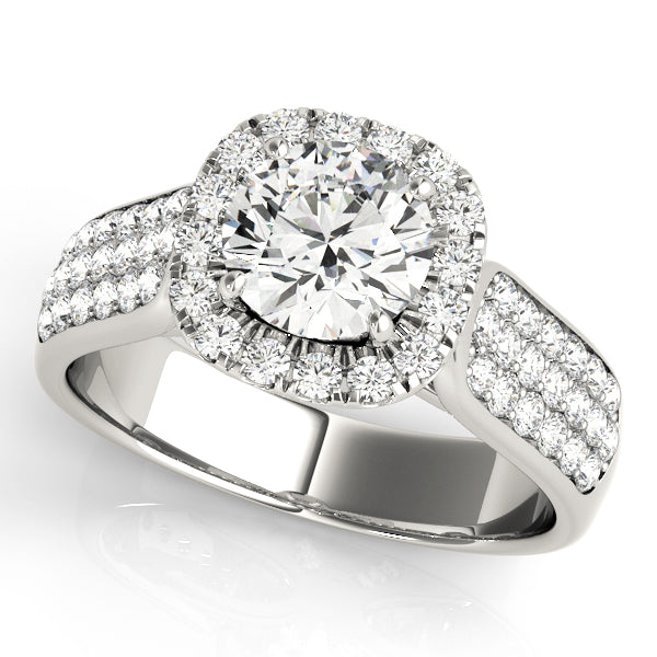 Round Halo Diamond Engagement Ring · 1.70 ct tw