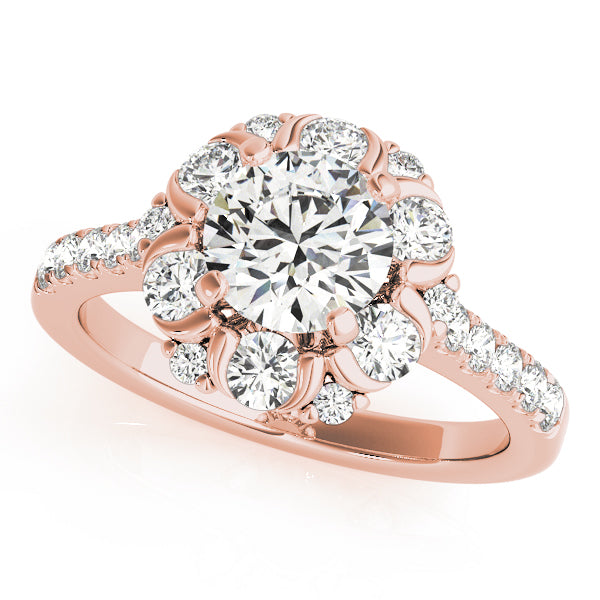 Round Halo Diamond Engagement Ring · 0.91 ct tw