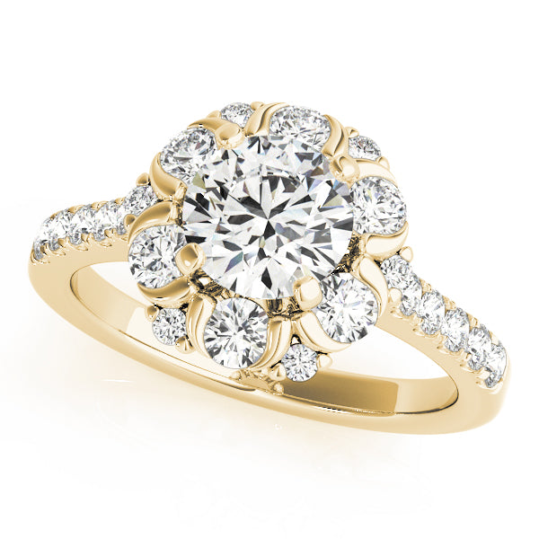 Round Halo Diamond Engagement Ring · 0.91 ct tw