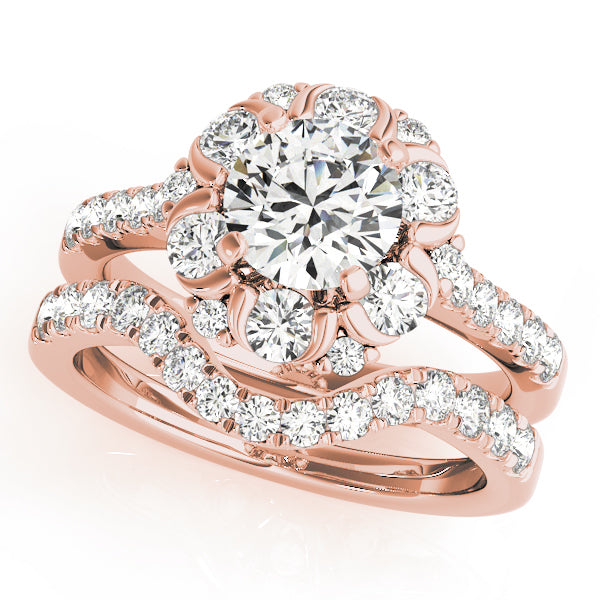 Round Halo Diamond Engagement Ring · 0.91 ct tw