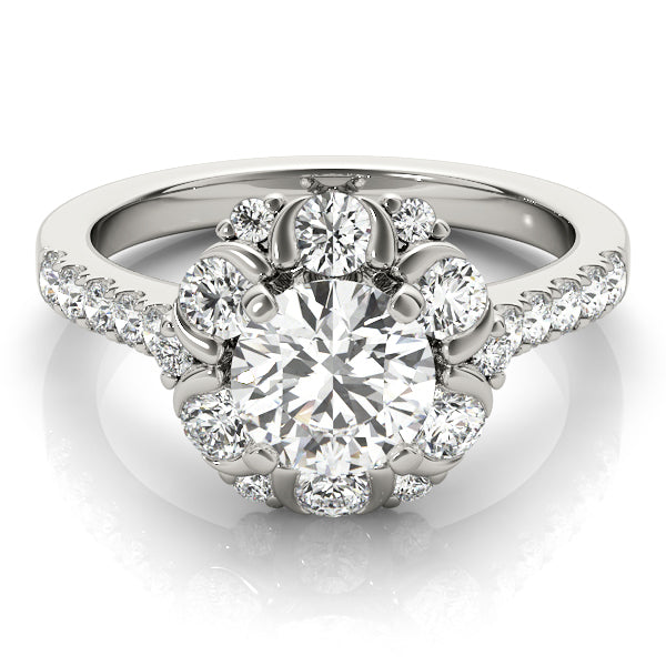 Round Halo Diamond Engagement Ring · 0.91 ct tw