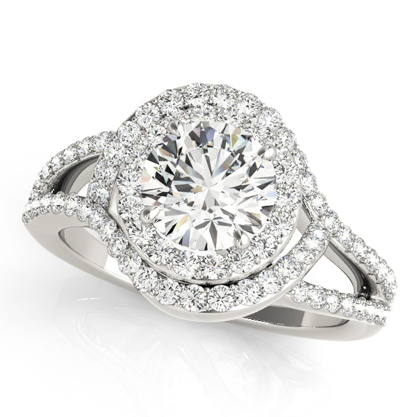 Round Halo Diamond Engagement Ring · 1.18 ct tw