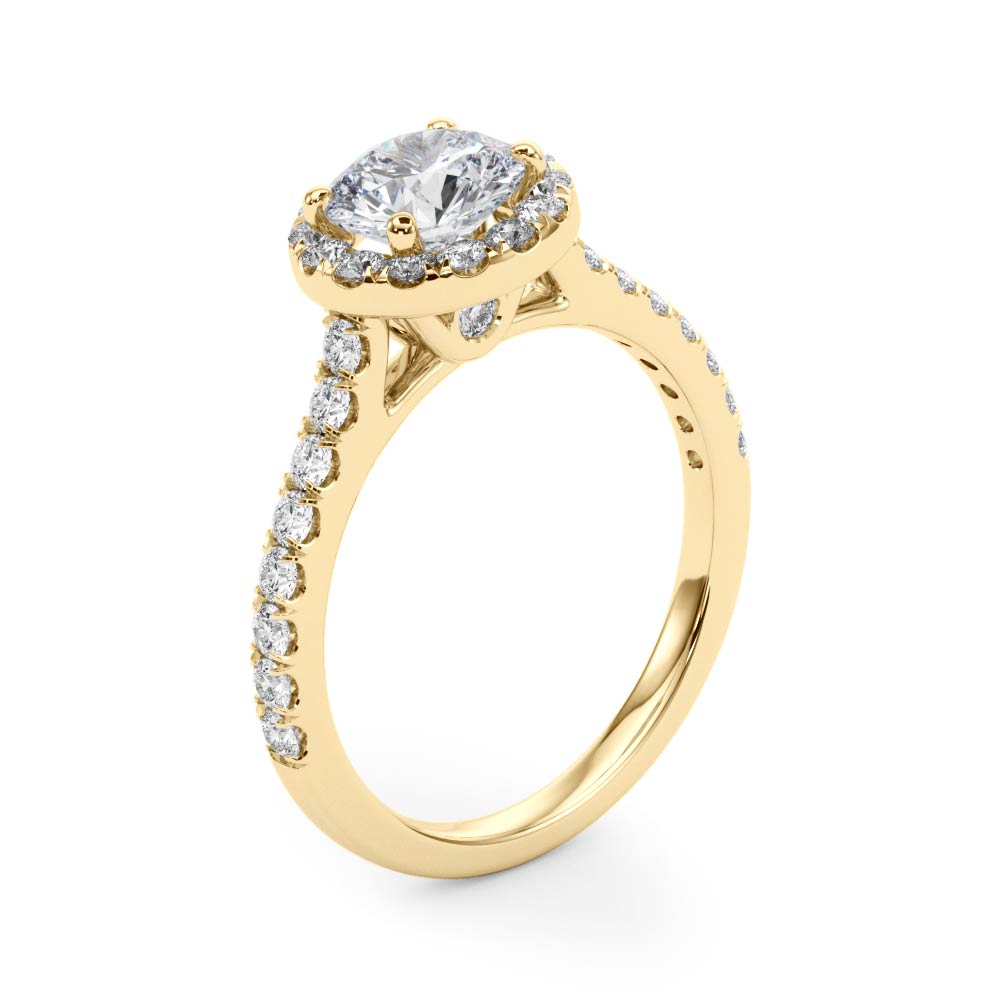 Round Halo Diamond Engagement Ring · 1.33 ct tw