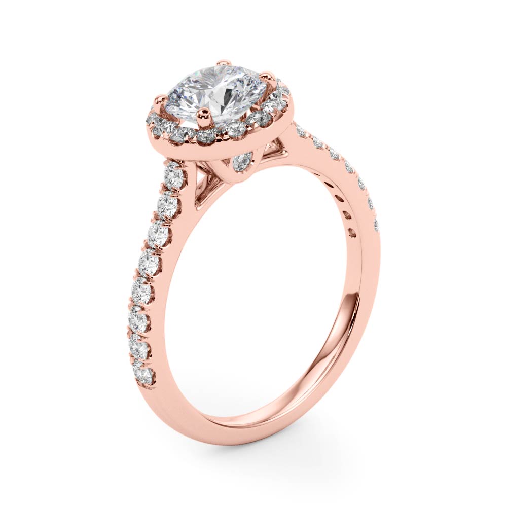 Round Halo Diamond Engagement Ring · 1.33 ct tw