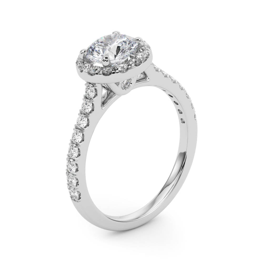 Round Halo Diamond Engagement Ring · 2.34 ct tw
