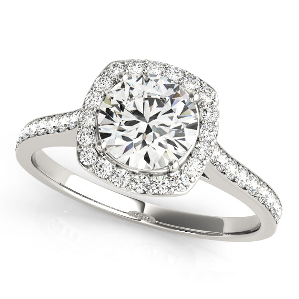 Round Halo Diamond Engagement Ring · 1.05 ct tw