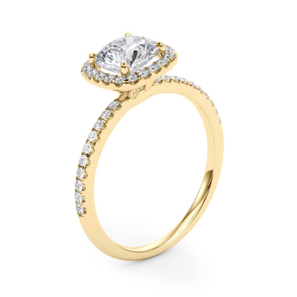 Round Halo Diamond Engagement Ring · 1.22 ct tw