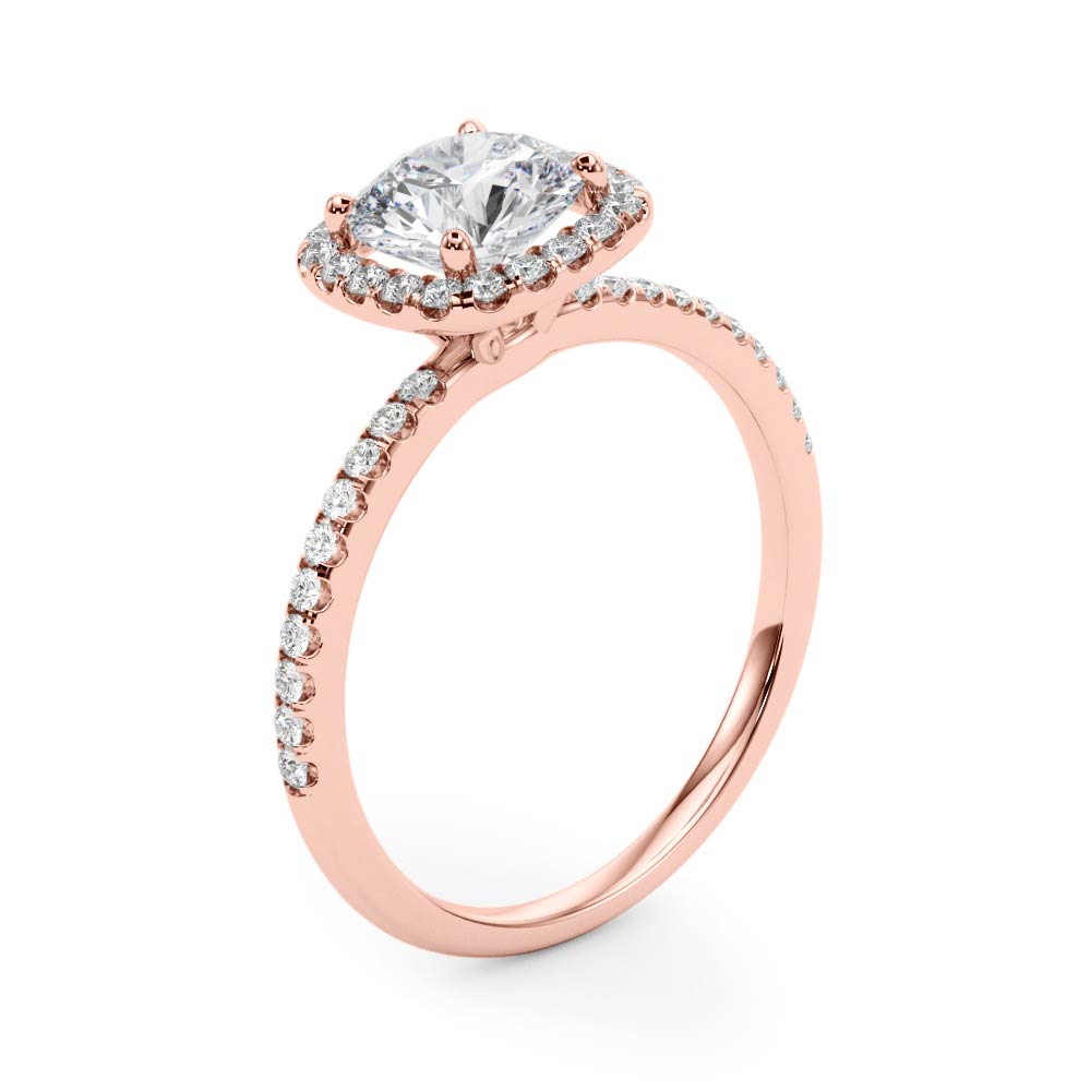 Round Halo Diamond Engagement Ring · 1.22 ct tw