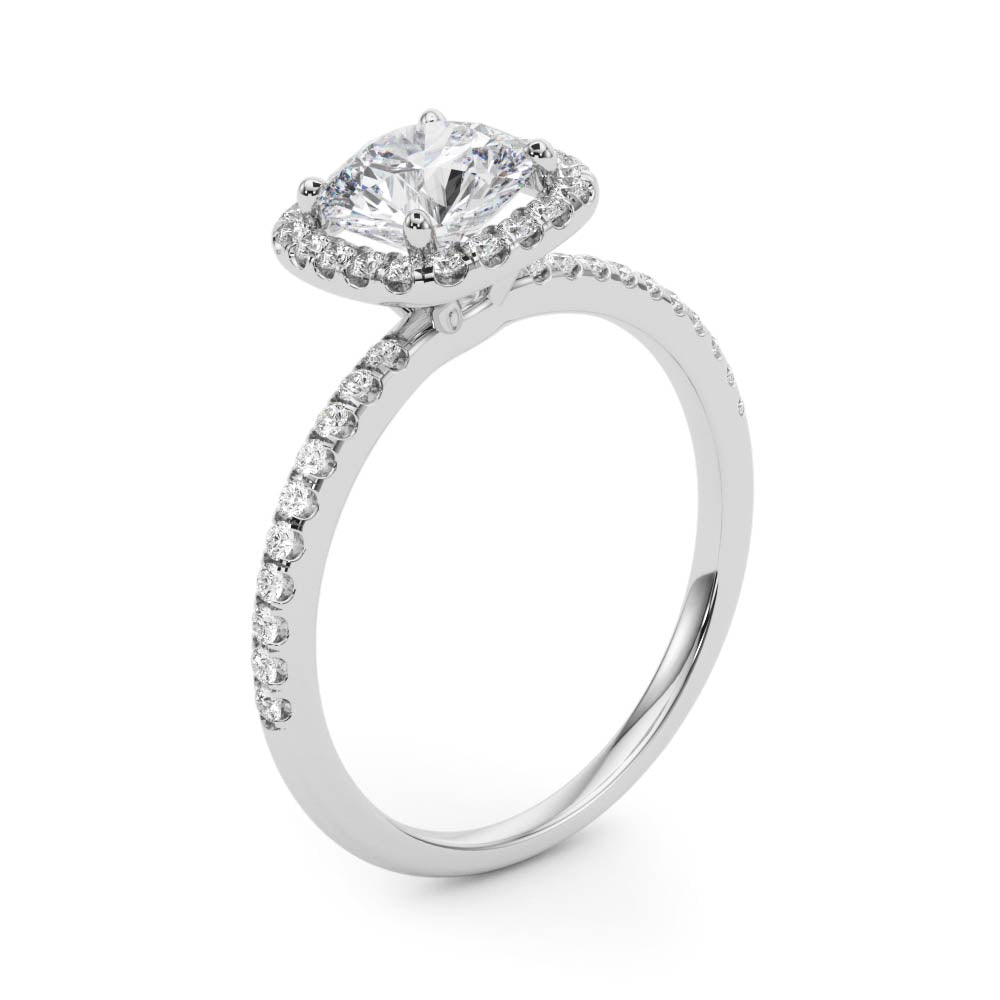 Round Halo Diamond Engagement Ring · 1.78 ct tw