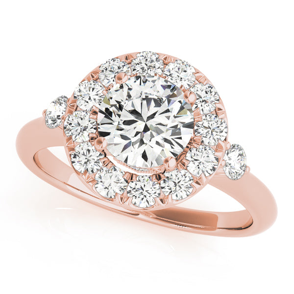 Round Halo Diamond Engagement Ring · 0.88 ct tw