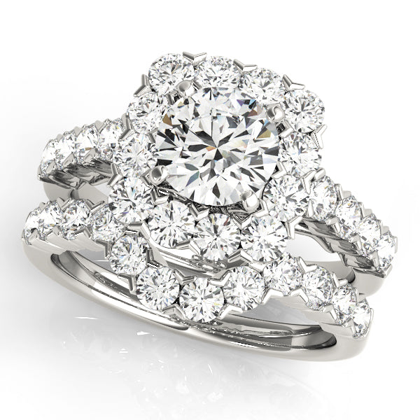 Round Halo Diamond Engagement Ring · 2.08 ct tw