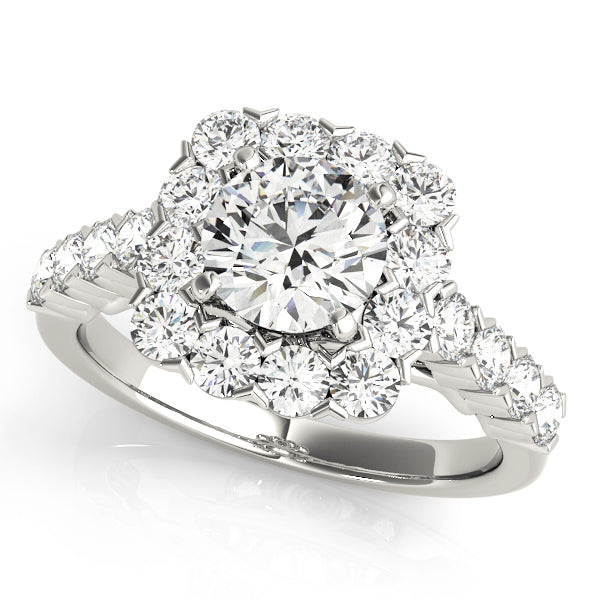 Round Halo Diamond Engagement Ring · 1.27 ct tw