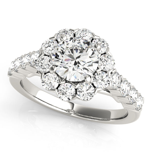 Round Halo Diamond Engagement Ring · 2.17 ct tw