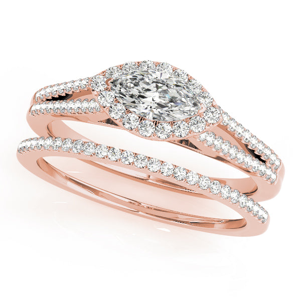 Marquise Halo Diamond Engagement Ring · 1.34 ct tw