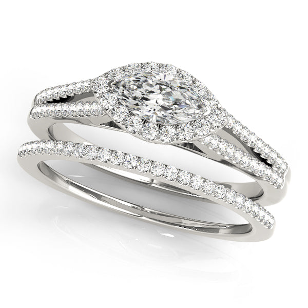 Marquise Halo Diamond Engagement Ring · 1.34 ct tw