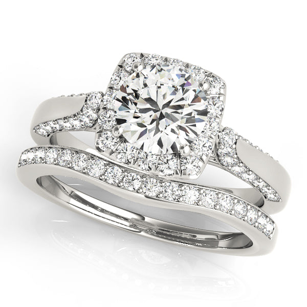 Round Halo Diamond Engagement Ring · 0.83 ct tw