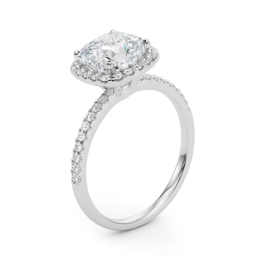 Cushion Halo Square Diamond Engagement Ring · 0.70 ct tw