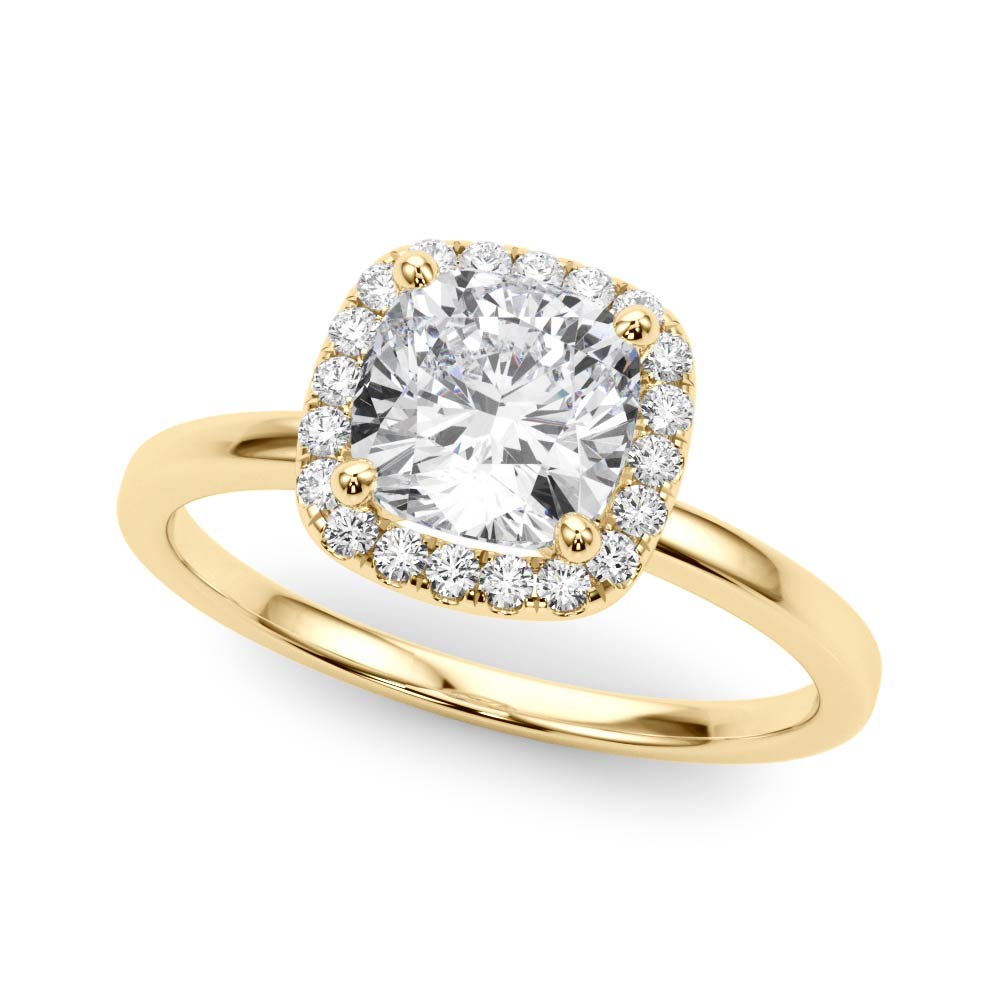 Cushion Halo Square Diamond Engagement Ring · 0.12 ct tw
