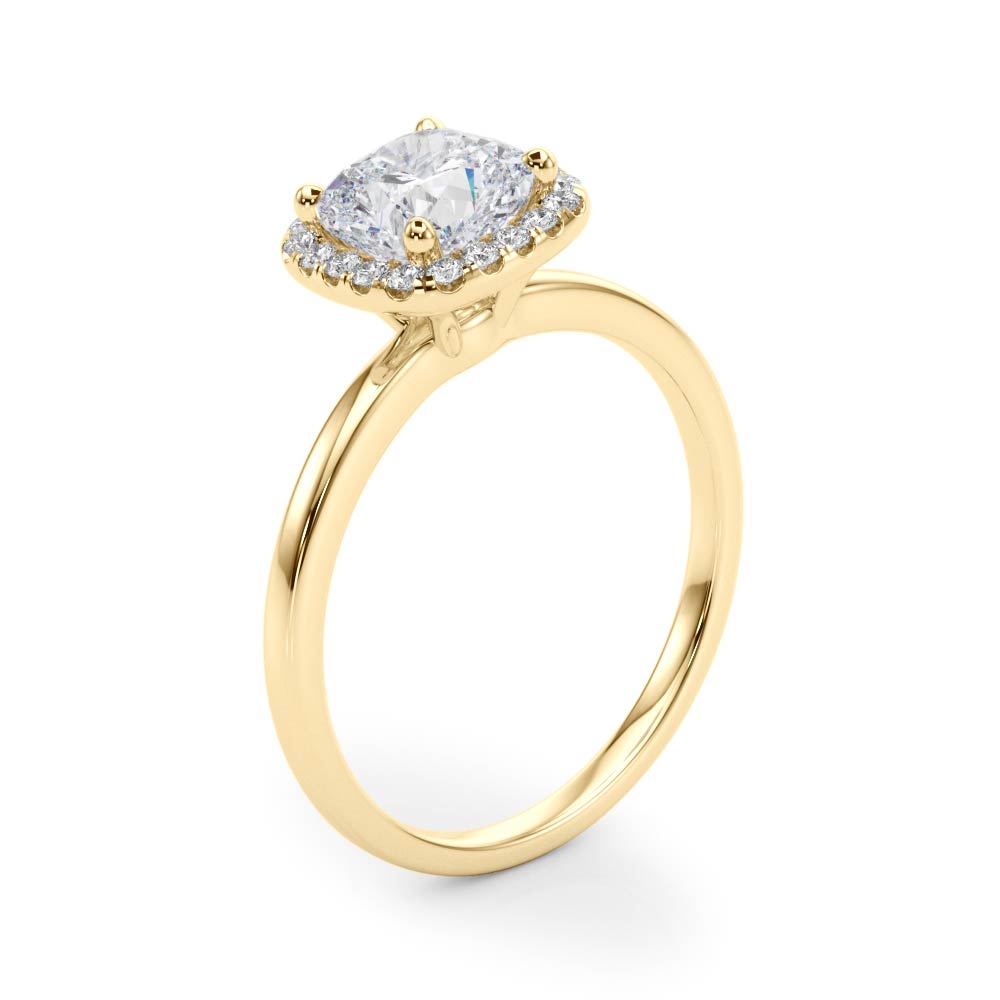 Cushion Halo Square Diamond Engagement Ring · 0.81 ct tw