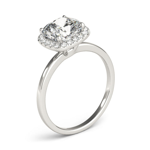 Cushion Halo Square Diamond Engagement Ring · 0.12 ct tw