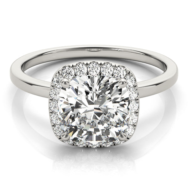 Cushion Halo Square Diamond Engagement Ring · 1.10 ct tw