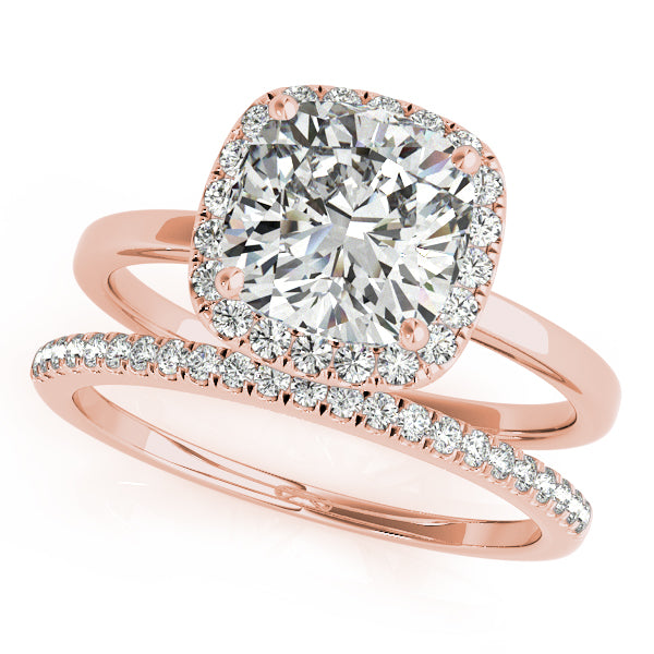 Cushion Halo Square Diamond Engagement Ring · 1.14 ct tw