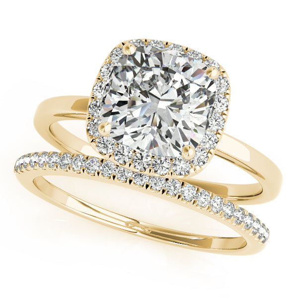 Cushion Halo Square Diamond Engagement Ring · 0.12 ct tw