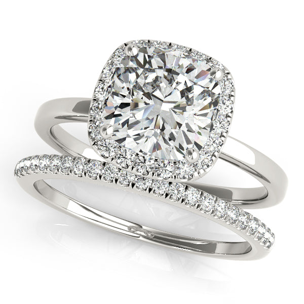 Cushion Halo Square Diamond Engagement Ring · 0.12 ct tw