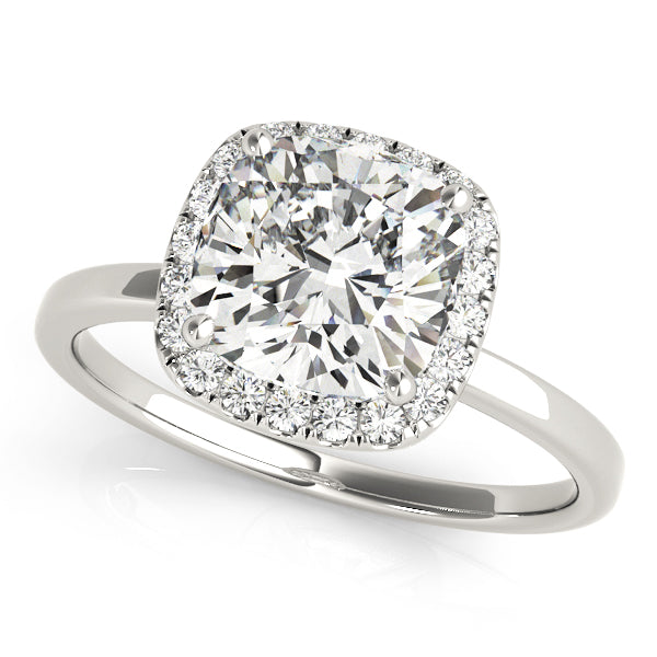 Cushion Halo Square Diamond Engagement Ring · 0.12 ct tw
