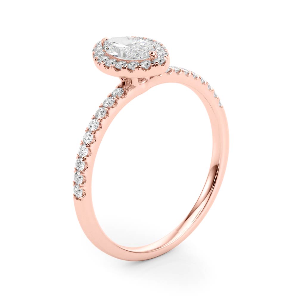 Marquise Halo Diamond Engagement Ring · 0.59 ct tw