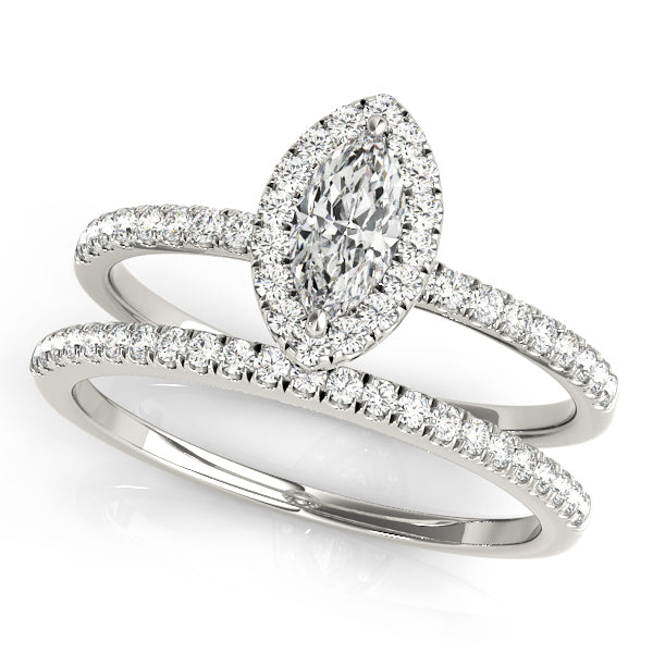 Marquise Halo Diamond Engagement Ring · 0.59 ct tw