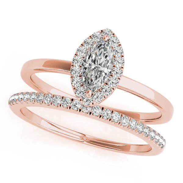 Marquise Halo Diamond Engagement Ring · 1.12 ct tw