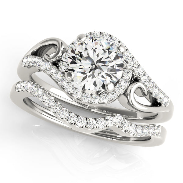 Round Halo Diamond Engagement Ring · 0.20 ct tw