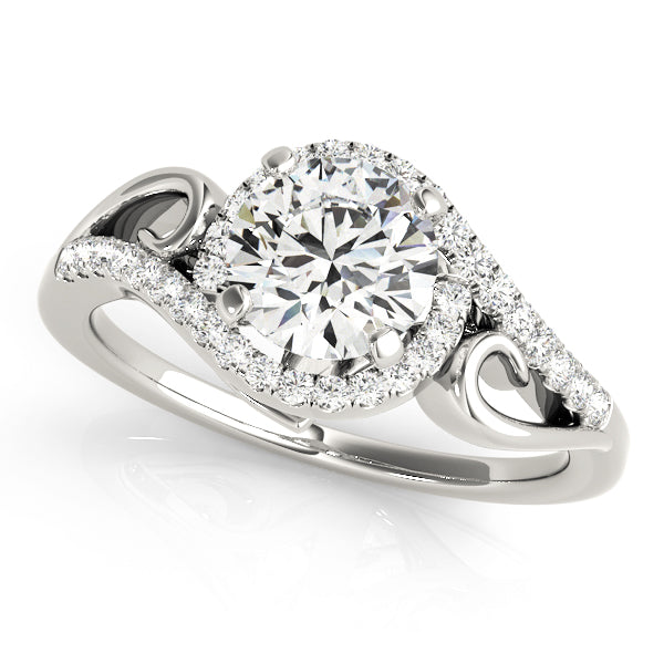 Round Halo Diamond Engagement Ring · 0.20 ct tw