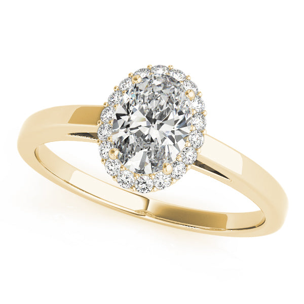 Oval Halo Diamond Engagement Ring · 0.18 ct tw