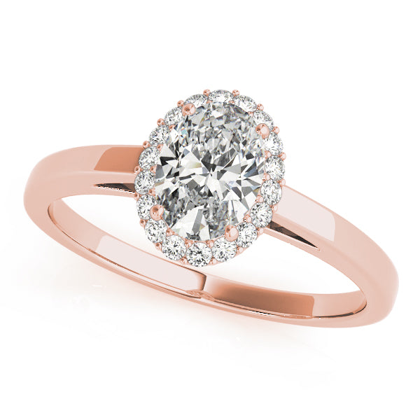 Oval Halo Diamond Engagement Ring · 0.18 ct tw