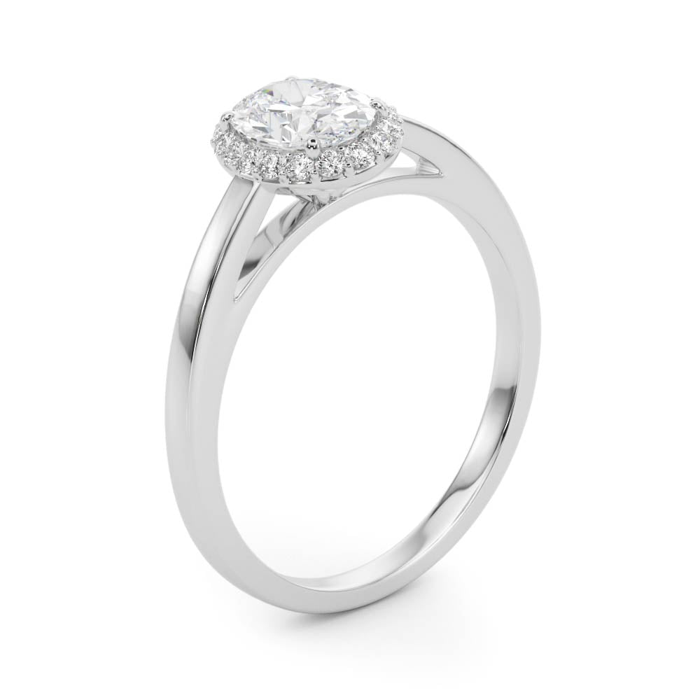 Oval Halo Diamond Engagement Ring · 0.18 ct tw