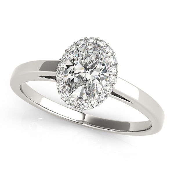 Oval Halo Diamond Engagement Ring · 0.18 ct tw