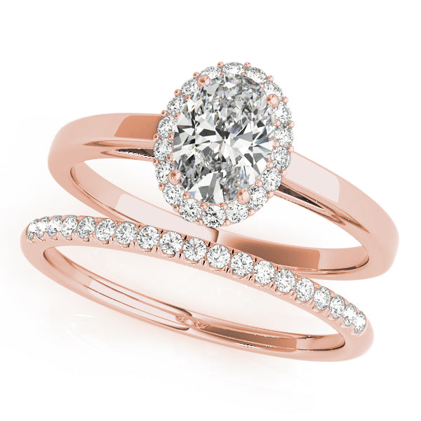 Oval Halo Diamond Engagement Ring · 0.18 ct tw