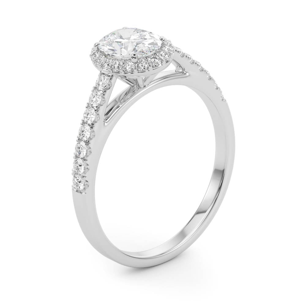 Oval Halo Diamond Engagement Ring · 0.60 ct tw