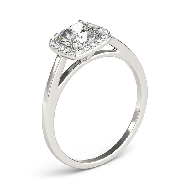 Cushion Halo Square Diamond Engagement Ring · 0.17 ct tw