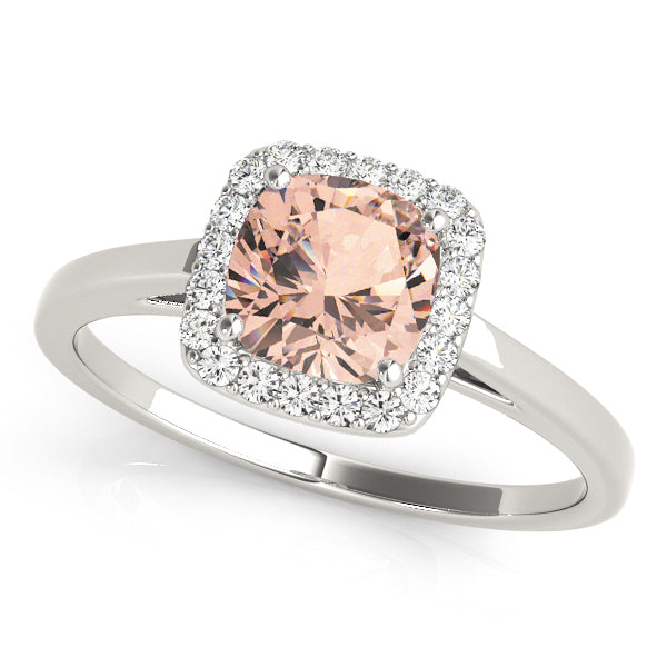 Cushion Halo Square Diamond Engagement Ring · 0.82 ct tw