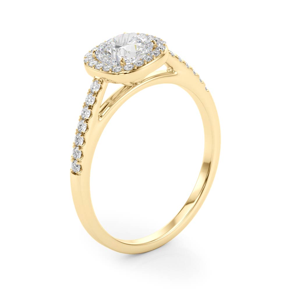 Cushion Halo Square Diamond Engagement Ring · 0.93 ct tw