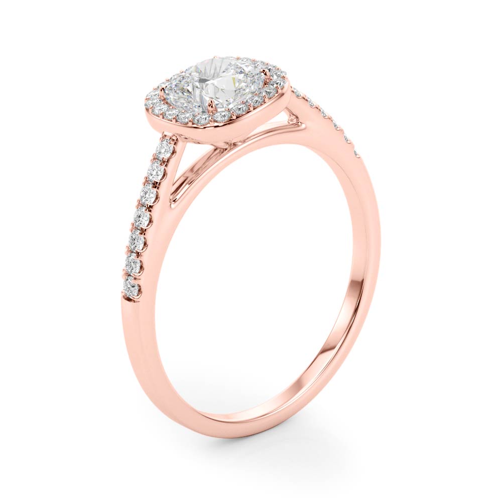 Cushion Halo Square Diamond Engagement Ring · 0.93 ct tw