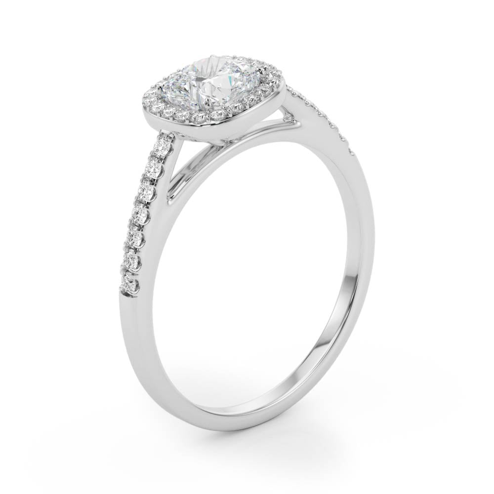 Cushion Halo Square Diamond Engagement Ring · 0.93 ct tw