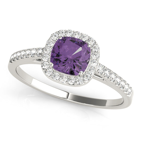 Cushion Halo Square Diamond Engagement Ring · 0.93 ct tw