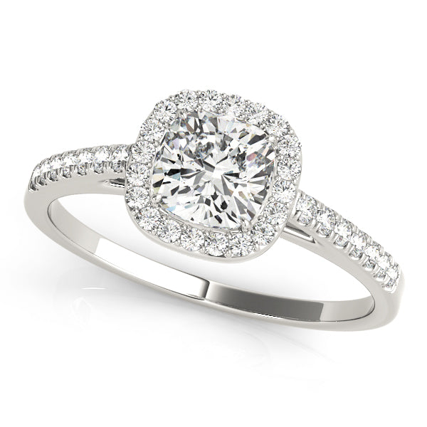 Cushion Halo Square Diamond Engagement Ring · 0.93 ct tw